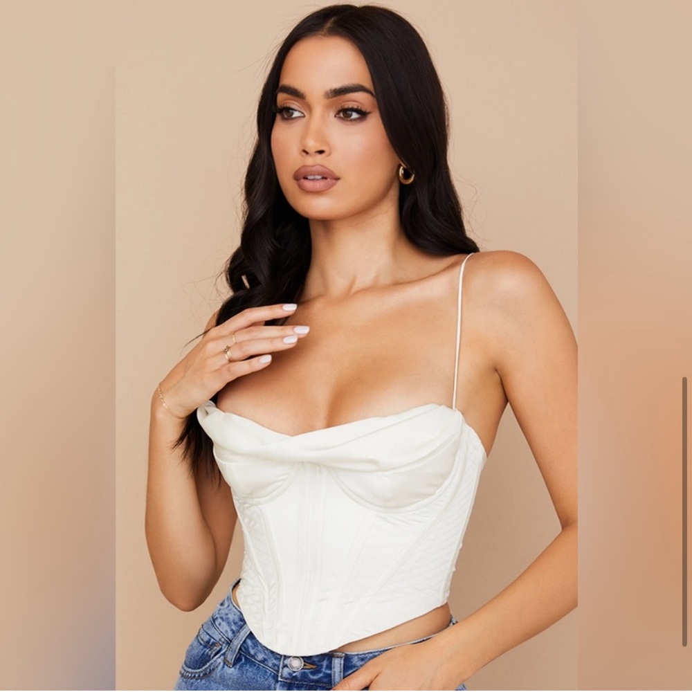 House of CB White Corset Top